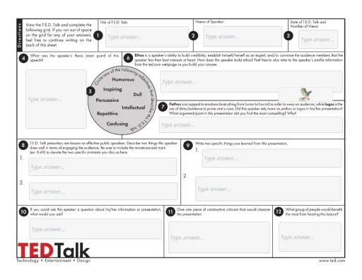 Interactive worksheet TED Talks Worksheet