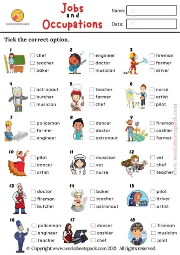 Interactive worksheet Profesiones y colores
