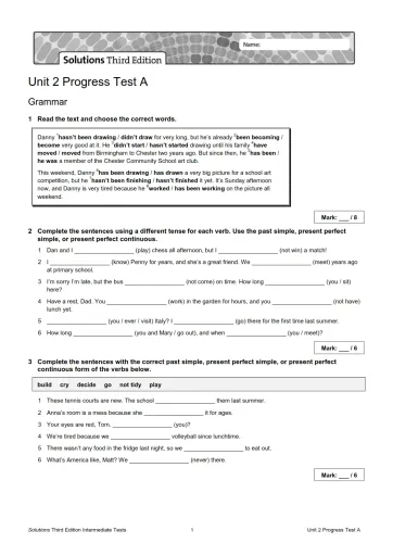 Interactive worksheet Sol3e int u2 progress test a 1 3