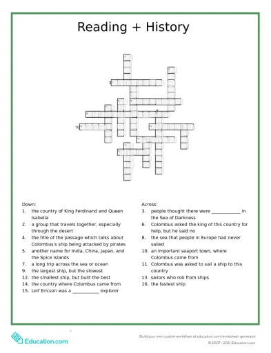 3rd Grade History worksheets – Edform