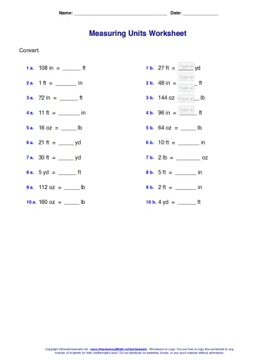 Measurement Units Worksheet Interactive Worksheet – Edform