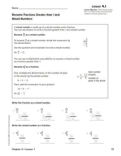 Interactive worksheet Renaming Fractions & Compare & Order