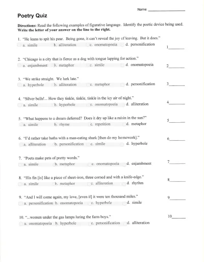 Figurative language stations Interactive Worksheet Edform