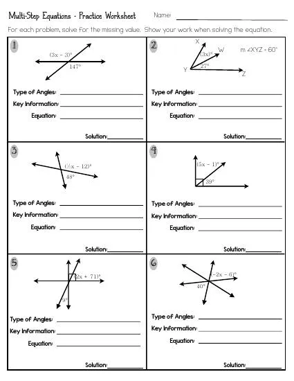 Equations with Angles Quiz Interactive Worksheet – Edform