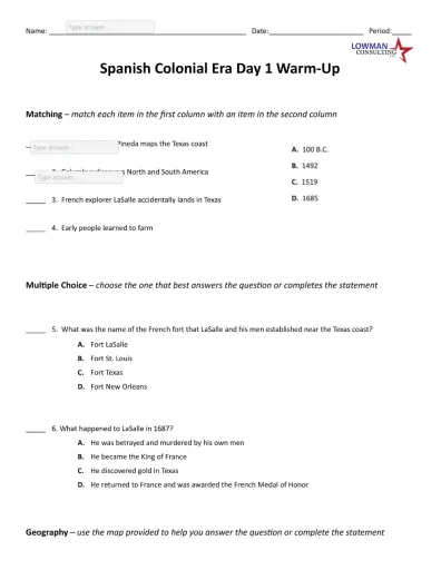 7th Grade Social Studies worksheets – Edform