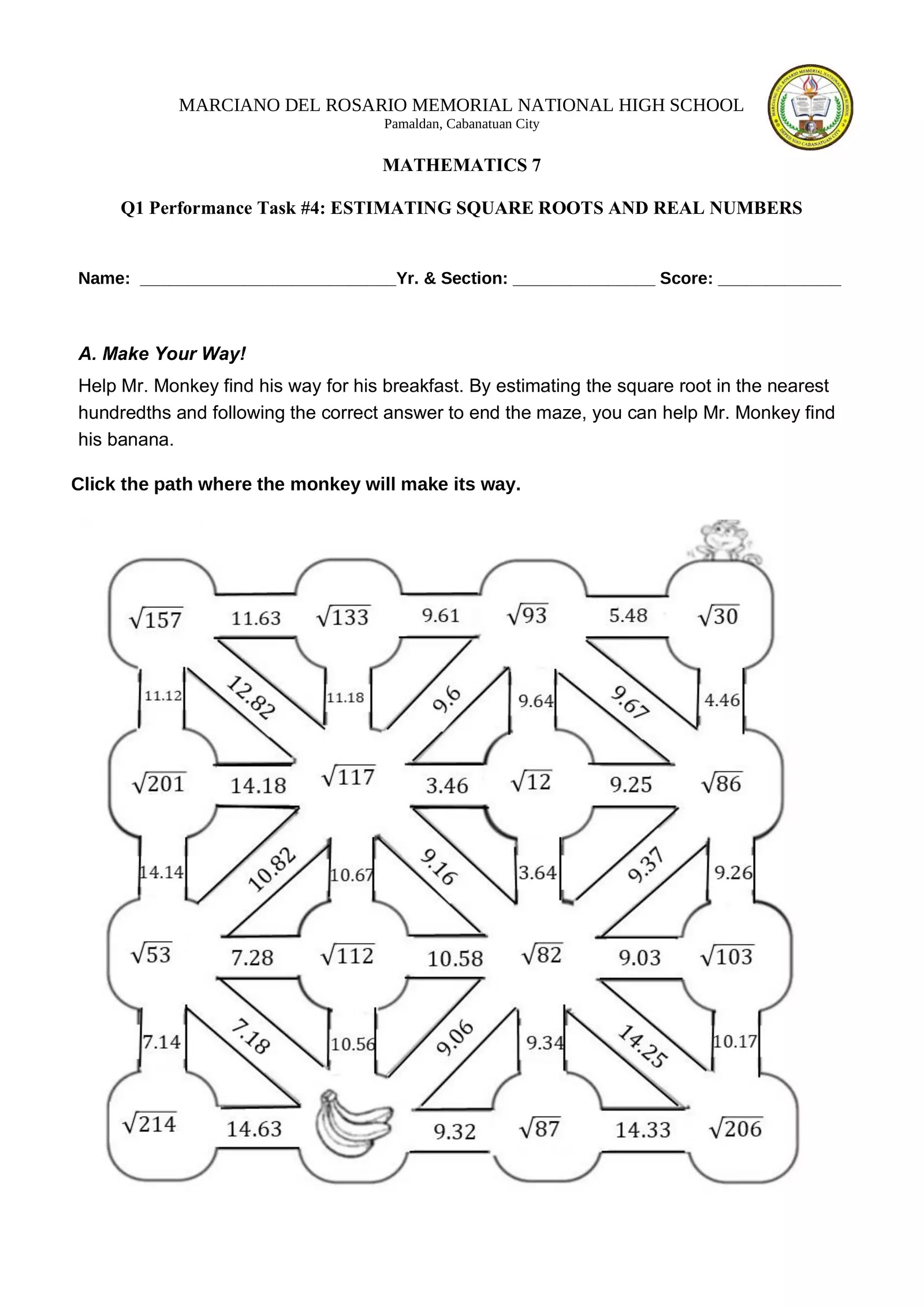 Math 7 Q1 PT #4 Interactive Worksheet – Edform
