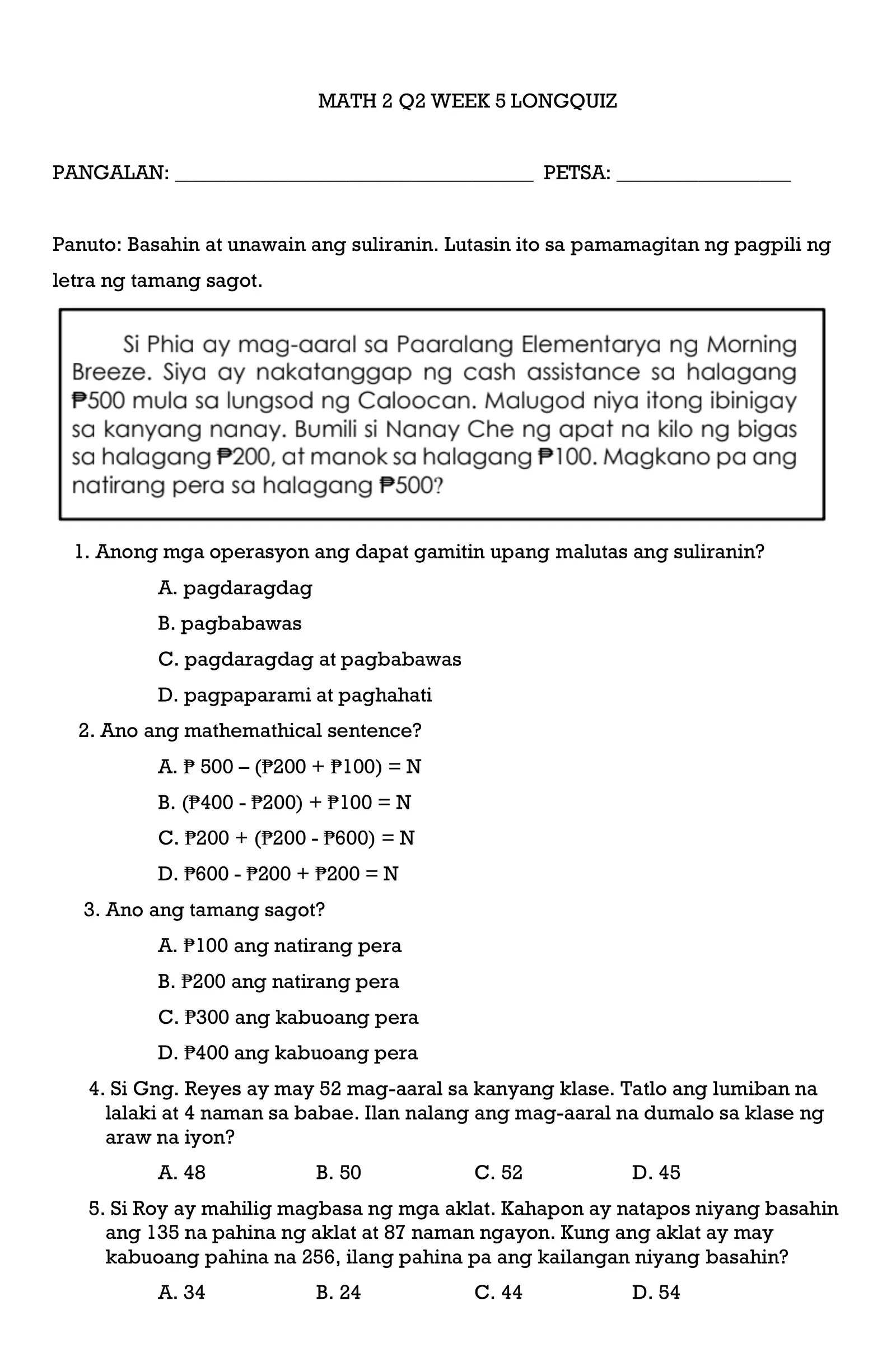 MATH 2 Q2 WEEK 5 LONGQUIZ Interactive Worksheet – Edform