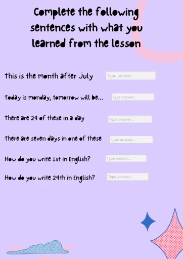 Dates exercise Interactive Worksheet – Edform