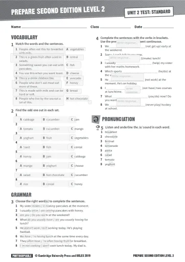 Interactive worksheet PRE UT U2S