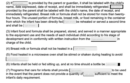 Interactive worksheet Food Licensing Section 2