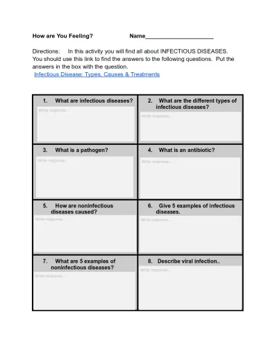 Interactive worksheet Infectious Disease Webquest