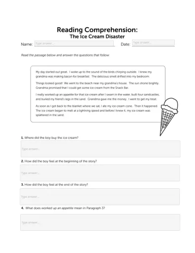 Interactive worksheet The Ice Cream Disaster