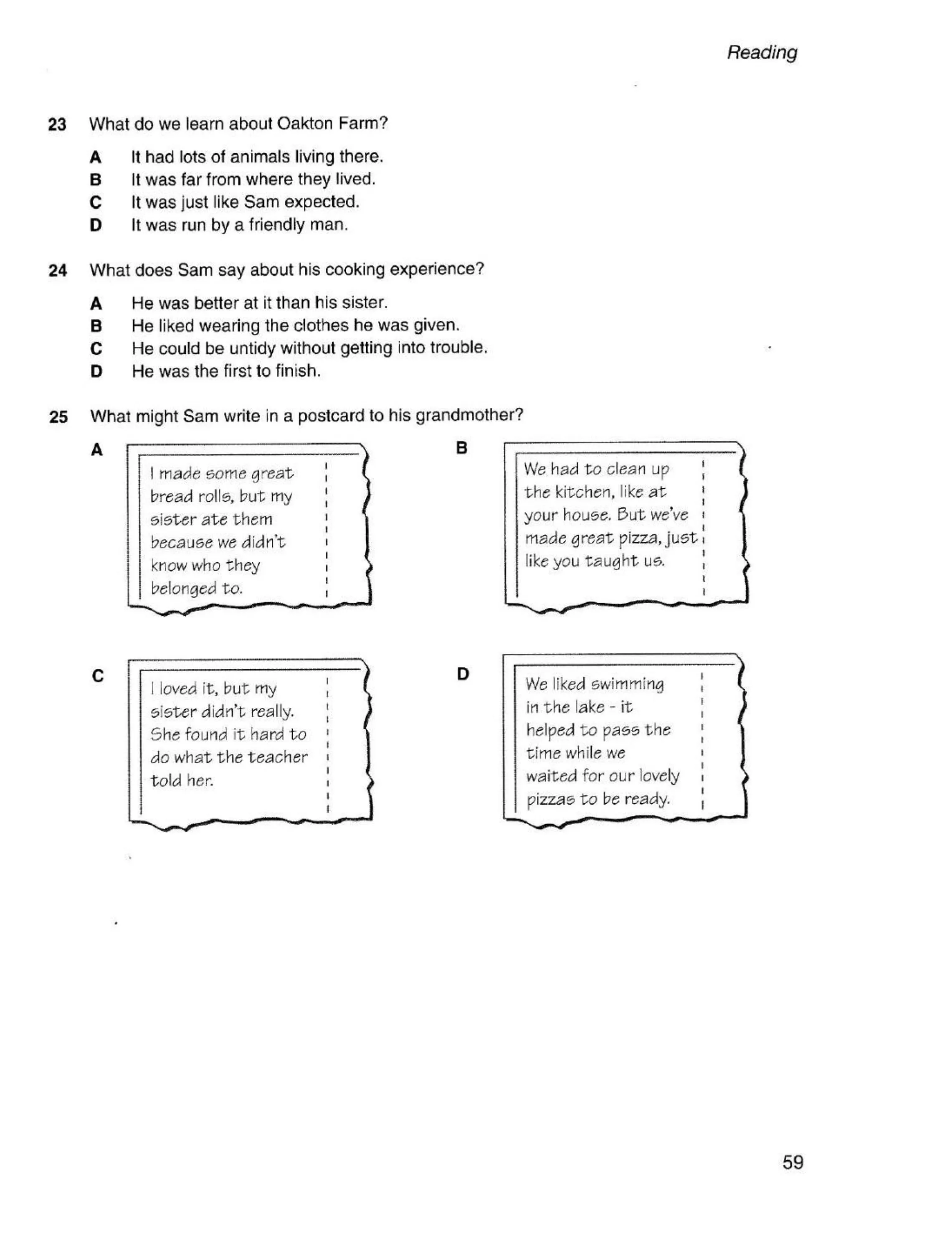 Reading and Writing Test 3 PET 1 Interactive Worksheet Edform
