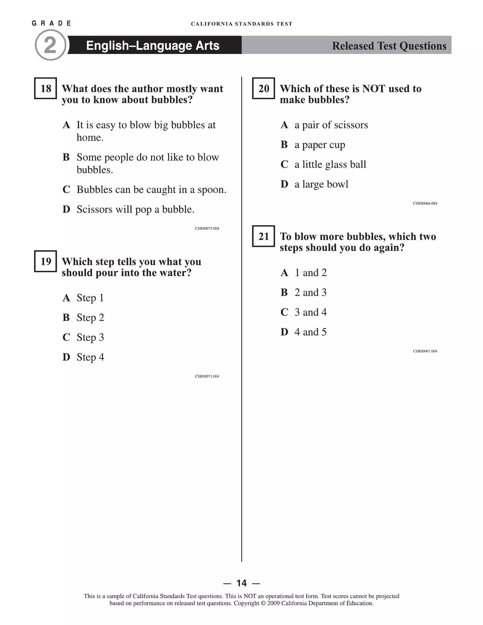 Grade 2- Final Test- Language Arts Interactive Worksheet – Edform