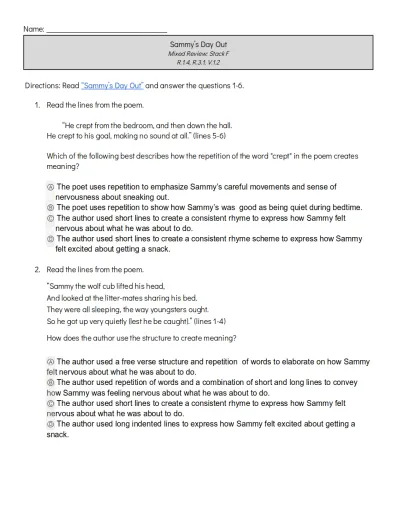 Interactive worksheet Gr 5 Unit 4.2 Stack F Questions (Student Copy)