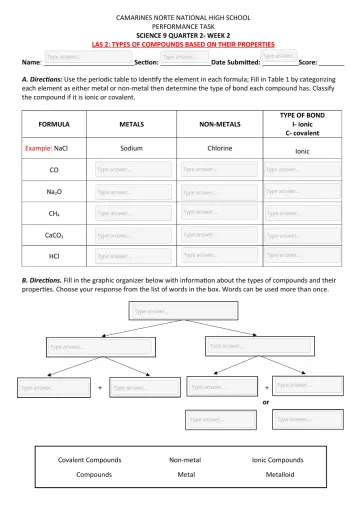 Science Worksheets For 9th Grade Second Science