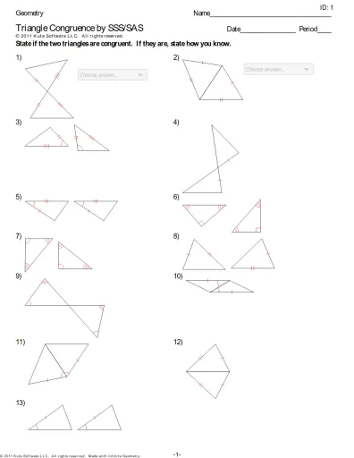 Quiz 2 (4.3 SAS SSS) Interactive Worksheet – Edform