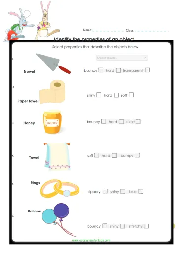 Identify properties of objects Interactive Worksheet – Edform
