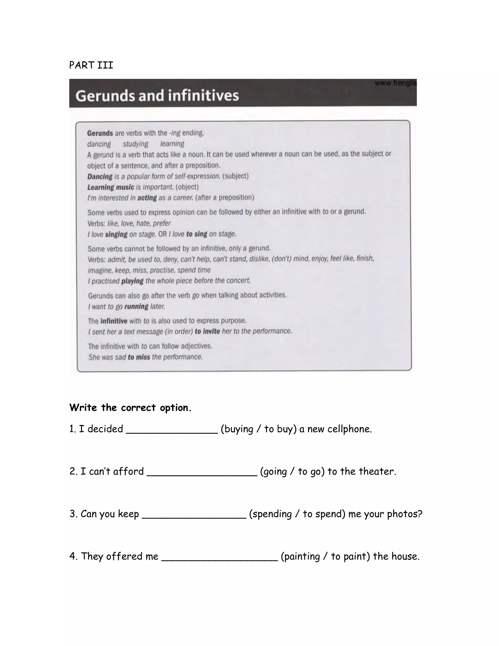 ENGLISH HOMEWORK PART III - TENTH GRADERS Interactive Worksheet – Edform