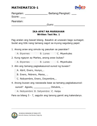 ⭐ 1st Grade Mathematics Interactive Worksheets and Auto ...