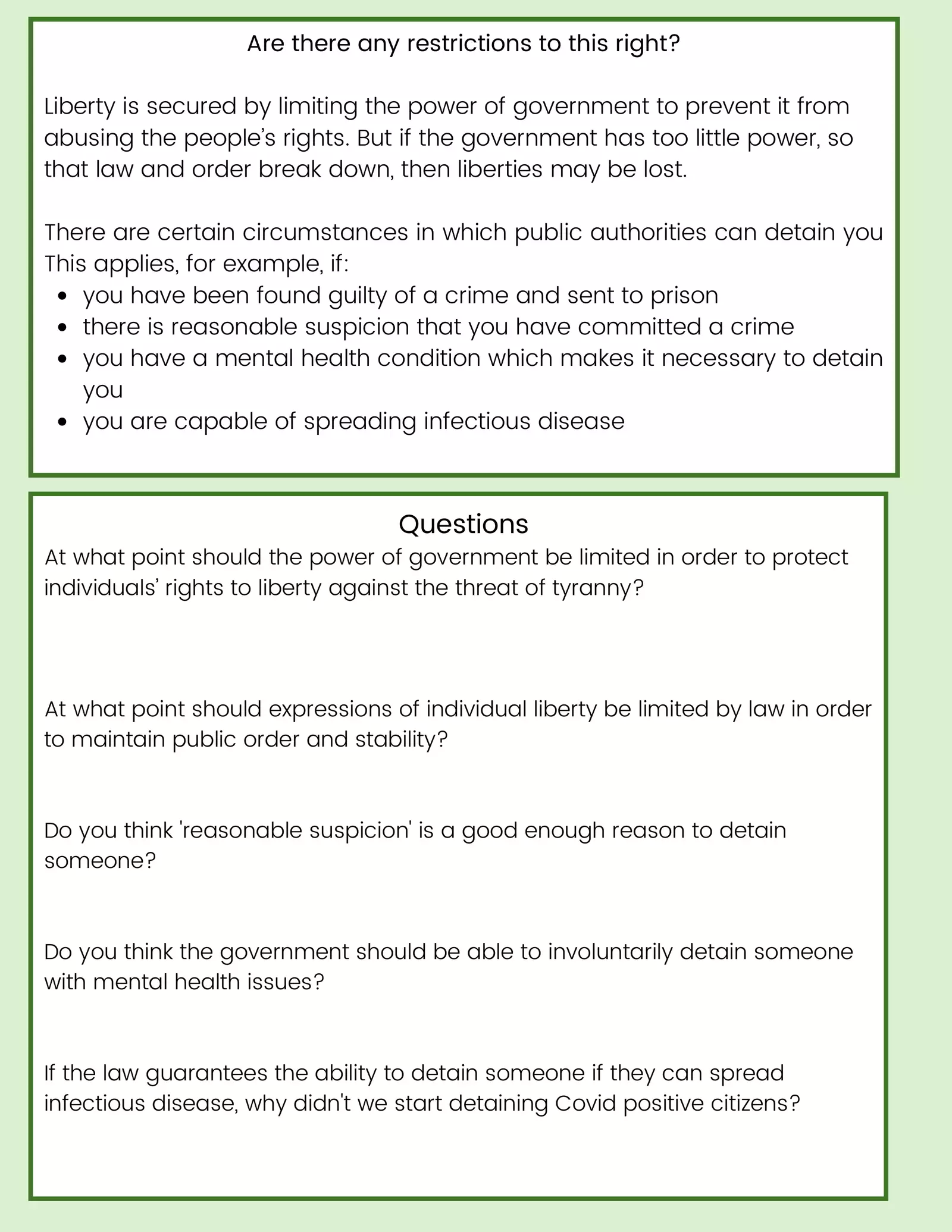 RIGHT TO LIBERTY Interactive Worksheet – Edform