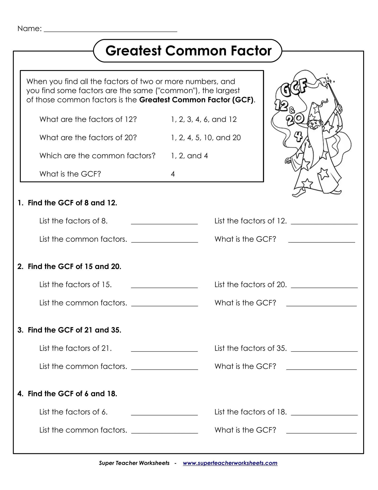 gcf_TWQNQ Interactive Worksheet – Edform