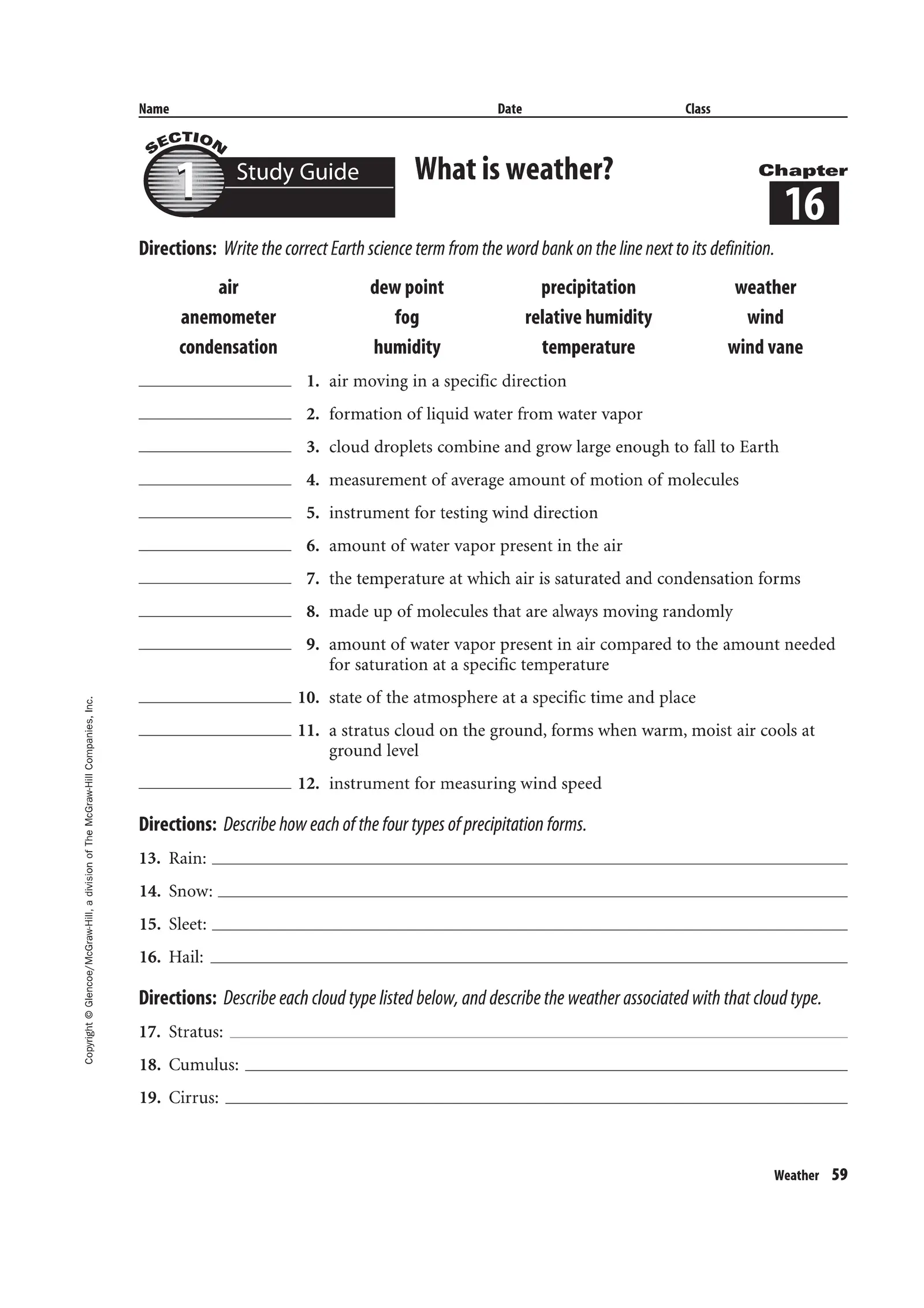 Unit 9 - Earth Science - Study note Interactive Worksheet ...