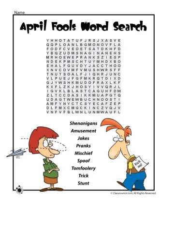 Interactive worksheet April Fools Day Word Search  Woo! Jr. Kids Activities  Children's Publishing