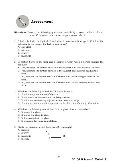 Week 1-Friction-Summative Test Interactive Worksheet – Edform
