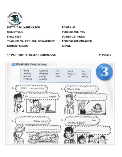 Final Written Test Interactive Worksheet Edform