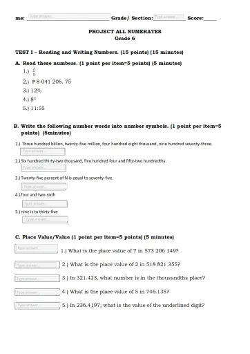 Project An Edform Test 1 1 Interactive Worksheet Edform