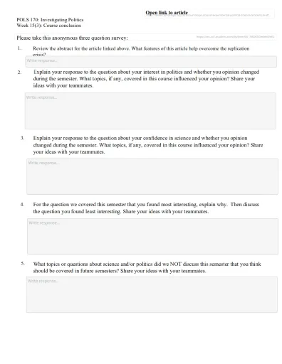 POLS 170 Week 15(3) 11am In Class Activity Interactive Worksheet – Edform