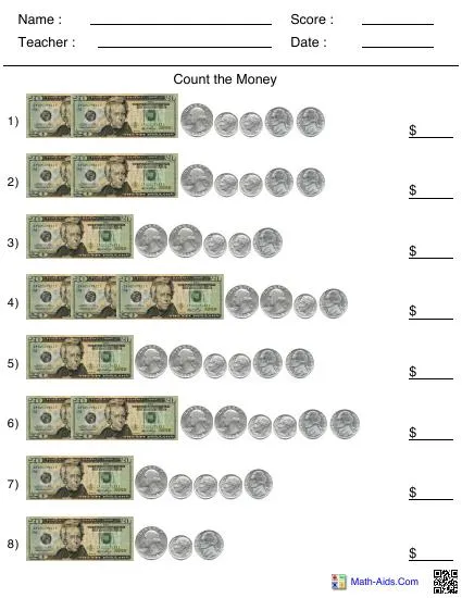 Money bills coins us Interactive Worksheet – Edform