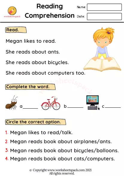 reading comprehension worksheet interactive worksheet edform