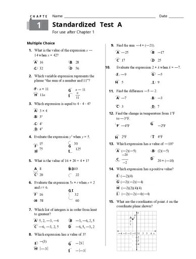 Std Ch Test Interactive Worksheet Edform